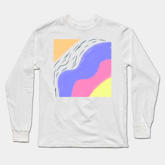 Pink yellow purple watercolor art design Long Sleeve T-Shirt by Simplecooldesignss